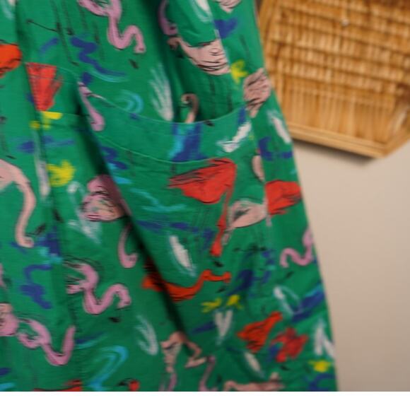 Tanya Taylor Augustine Front Button Mini Dress Flamingo Green Womens Size 20 - Picture 5 of 9